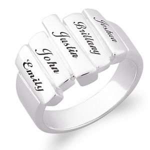 Sterling Silver Mothers Day Ring with Children's Names CHECK PRICE