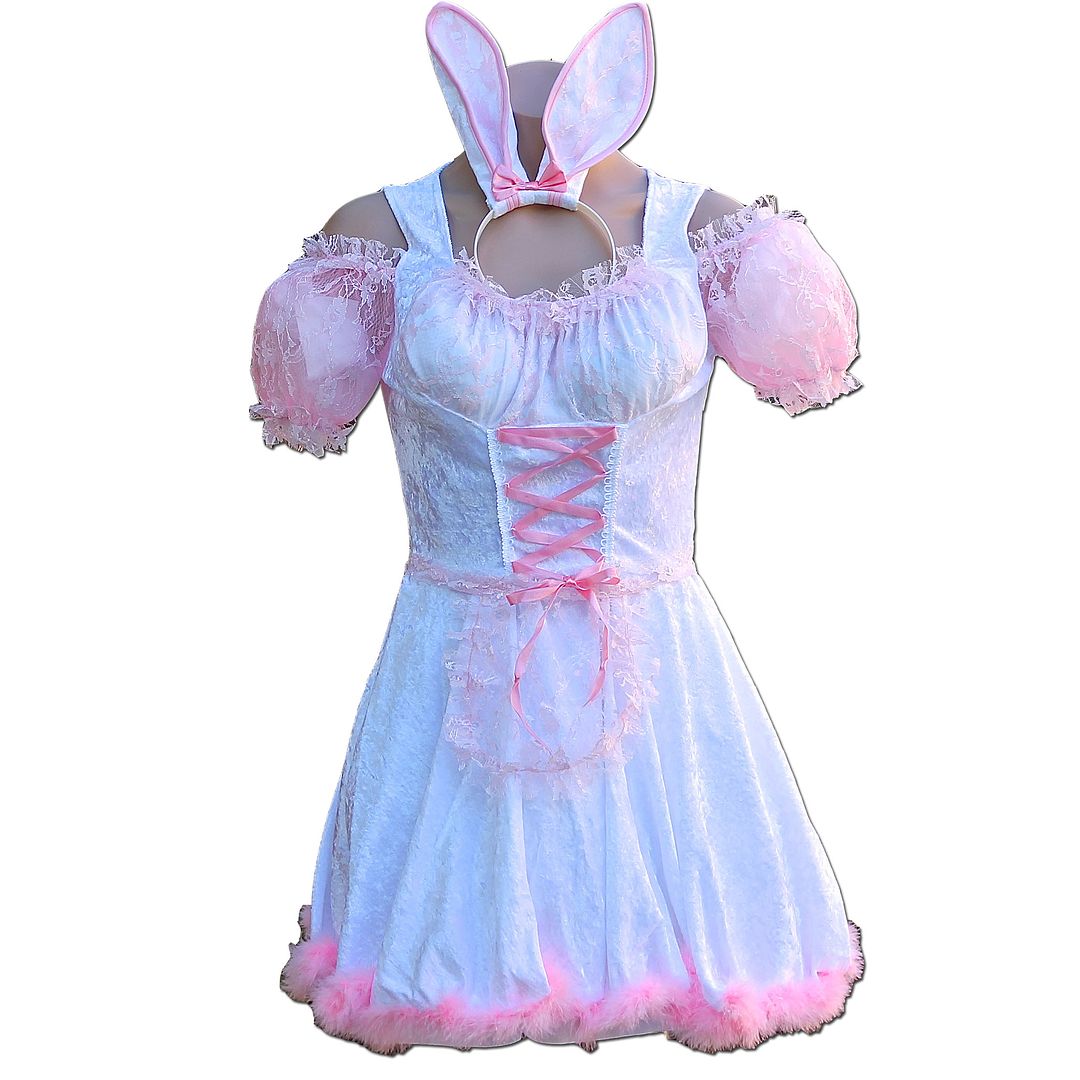 S Sexy Pink Bunny Girl Fancy Dress Costume Hen Night Party Halloween Ebay