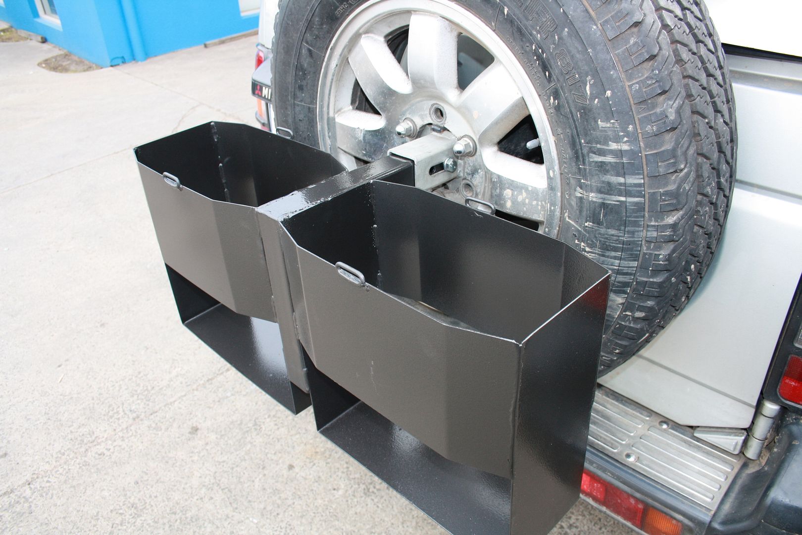 Double Jerry Can Holder, Camper Trailer, Caravan, Spare Wheel Holder 