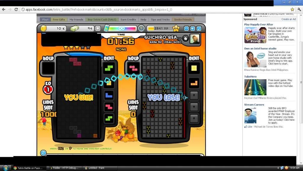 Tetris Battle Cheat Codes,Hack on Facebook