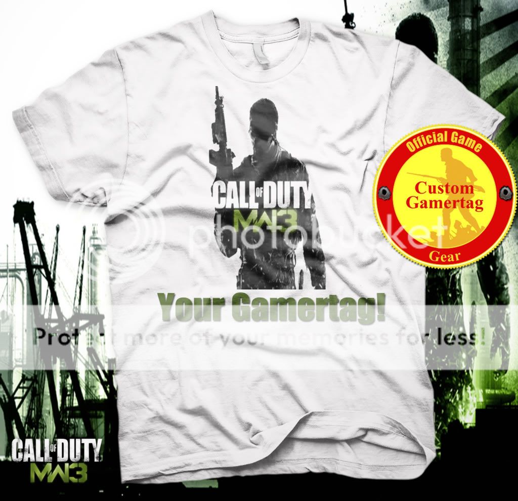 Call Of Duty Modern Warfare 3 custom GAMERTAG T Shirt Xbox 360 PSN 