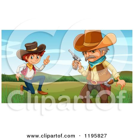 photo 1195827-Cartoon-Of-A-Sheriff-Or-Outlaw-And-Cowboy-Royalty-Free-Vector-Clipart_zps696c7021.jpg