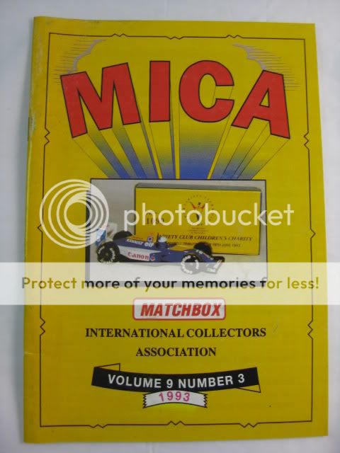 MATCHBOX CAR MICA COLLECTORS CATALOGUE VOL 9 NUM 3 1993  