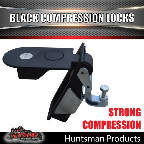 x2 Large Black Compression Lock Rounded End.FLUSH MOUNT, TOOL BOX