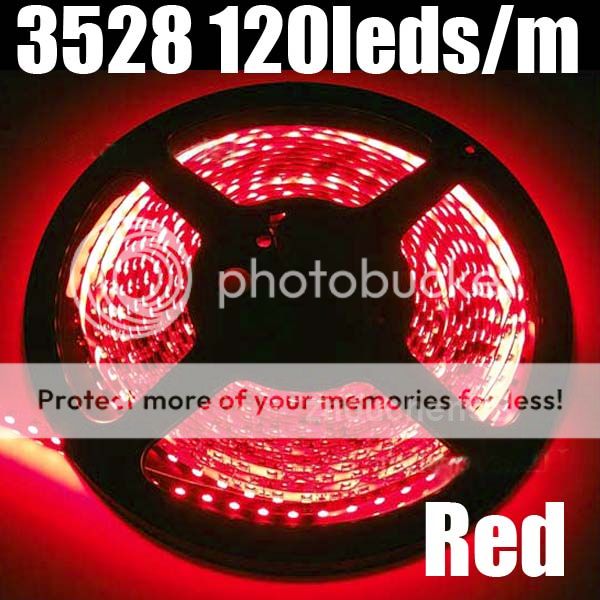 600 LED 3528 SMD 5M Flexible Strip Light Car 12V Red  