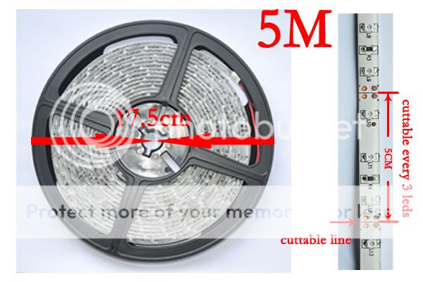 DIY 5M Red Waterproof 3528 SMD LedStrip Light 300Led  