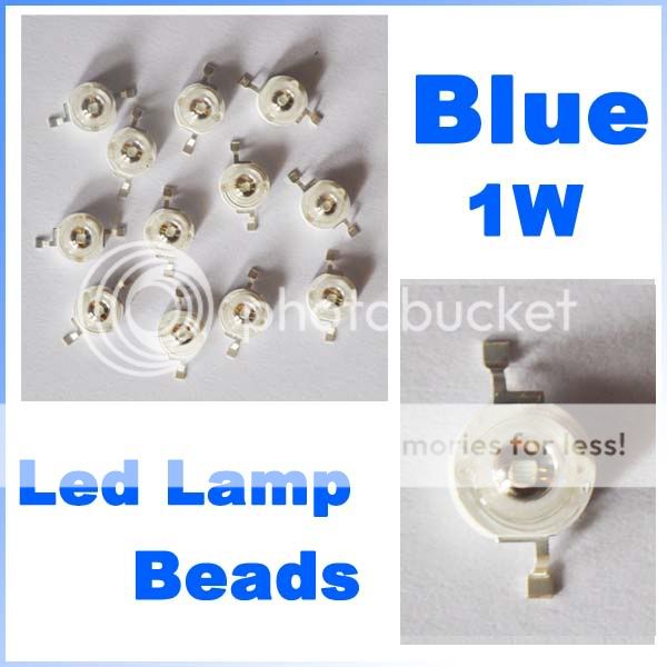 50 Pcs High Power Blue 1W Led Lamp Beads 80~90 Lm  