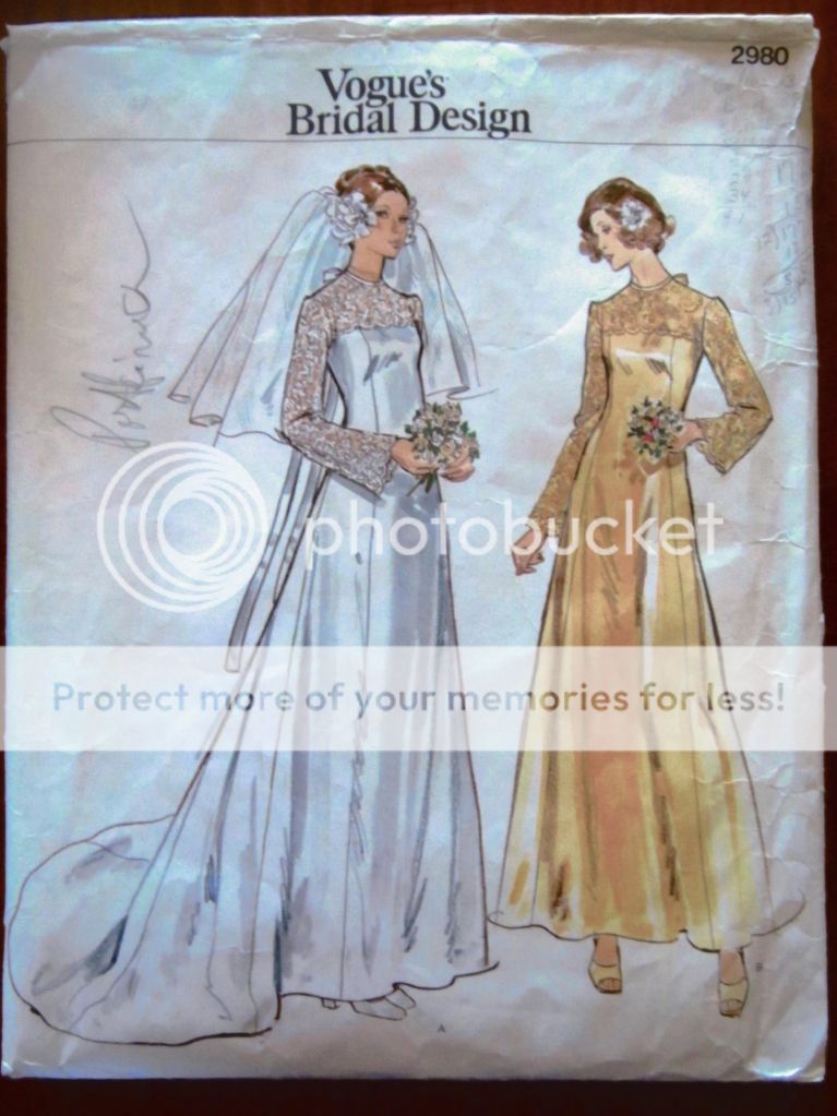 Vintage Pattern Vogue 2980 Wedding Dress Size 12 Bridal Design Princess Seams
